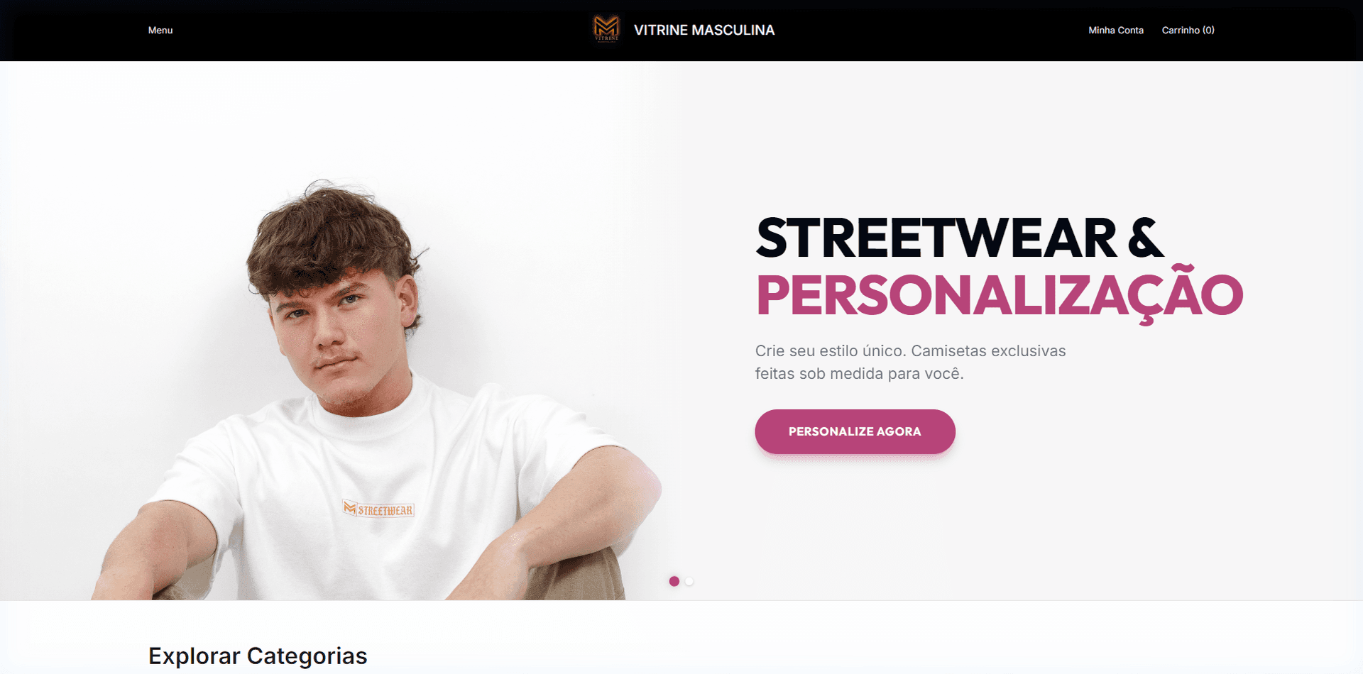 E-commerce Vitrine Masculina
